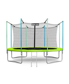 Батут Atlas Sport 374 см (12ft) с внутренней сеткой и лестницей GREEN