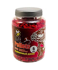 Lion Baits Пеллетс карповый Carp pellets Клубничный джем 6 мм - 300 гр