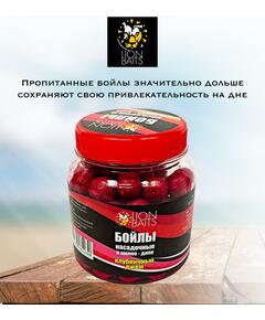 Lion Baits Бойлы насадочные в амино-дипе "Клубничный джем" 14мм 280мл