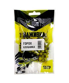 LION BAITS Горох насадочный "Наживка" натуральный "Клубника" 50гр