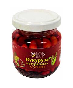 Lion baits Кукуруза натуральная в стеклянной банке "Клубника" 110мл