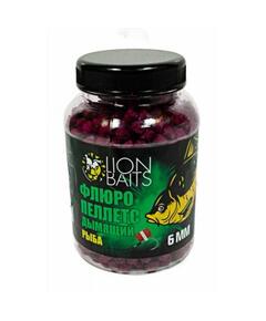 Lion Baits Пеллетс флюро дымящий "Рыба" 6мм - 300гр (банка)