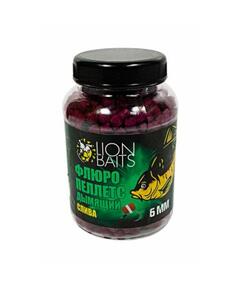 Lion Baits Пеллетс флюро дымящий "Слива" 6мм - 300гр (банка)
