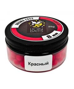 Lion Baits Бойлы плавающие Pop-Up "Aroma Free" (без аромы) красные 8 мм