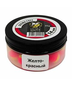 Lion Baits Бойлы плавающие Pop-Up "Aroma Free" (без аромы) желто-красные 14 мм