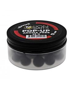 Lion Baits Бойлы плавающие Pop-Up "Aroma Free" (без аромы) черный 12 мм