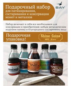 Подарочный набор Shine Coins для патинирования, состаривания и консервации монет и металлов