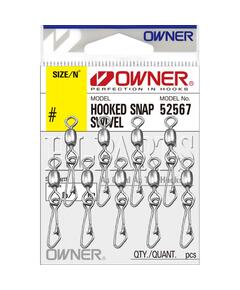 Застежка с вертлюгом OWNER Hooked Snap Swivel №18 9шт