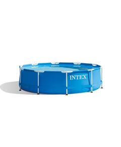 28242 Каркасный бассейн Intex Metal Frame 457 х 122 см, фильтр-насос, лестница, тент, подстилка