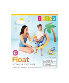 59570 Круг для плавания с сиденьем Intex Зверюшки, от 3 до 4 лет, Котик