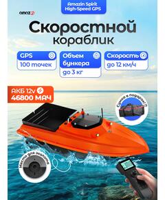 Кораблик Amazin Spirit high-speed GPS с установленным эхолотом AMAZIN FF777-PRO-CWLS