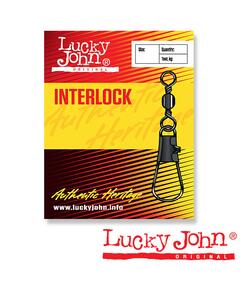 Вертлюги c застежкой Lucky John INTERLOCK Black 005 5шт.