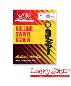 Вертлюги c застежкой Lucky John ROLLING SWIVEL SCREW 010 10шт.