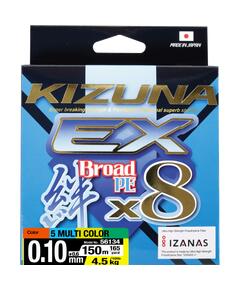 Шнур OWNER Kizuna EX X8 Broad PE multi color 150м 0,10мм 4,5кг