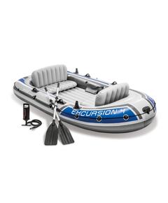 68324 Надувная лодка Intex Excursion 4 местная, 315 х 165 х 43 см, вёсла, насос, до 500 кг
