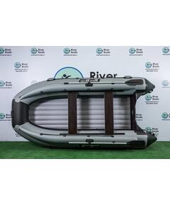 Надувная лодка RiverBoats RB 390 НДНД Фальшборт (черно-серый)