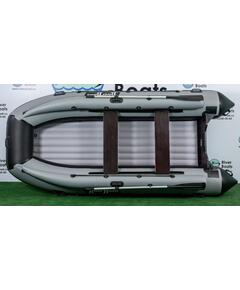 Надувная лодка RiverBoats RB 370 НДНД Фальшборт (черно-серый)