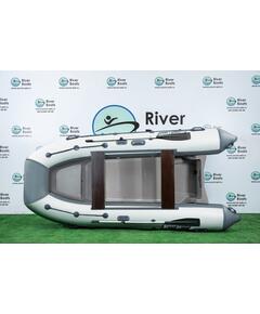 Надувная лодка РИБ RiverBoats RB 380 Встроенный рундук (серо-белый)