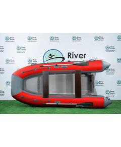 Надувная лодка РИБ RiverBoats RB 380 Встроенный рундук (серо-красный)