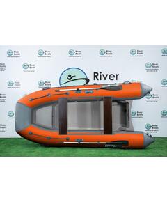 Надувная лодка РИБ RiverBoats RB 380 Встроенный рундук (серо-оранжевый)