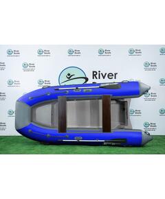 Надувная лодка РИБ RiverBoats RB 380 Встроенный рундук (серо-синий)
