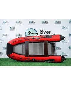 Надувная лодка РИБ RiverBoats RB 380 Встроенный рундук (черно-красный)