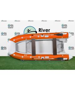 Надувная лодка РИБ RiverBoats RB  400 Встроенный рундук (бело-оранжевый)