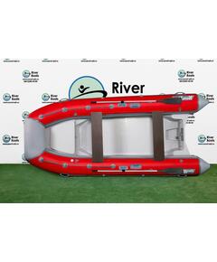 Надувная лодка РИБ RiverBoats RB  400 Встроенный рундук (серо-красный)