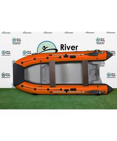 Надувная лодка РИБ RiverBoats RB  400 Встроенный рундук (черно-оранжевый)