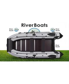 Надувная лодка RiverBoats RB 410 Киль с фальшбортом (черно-белый)