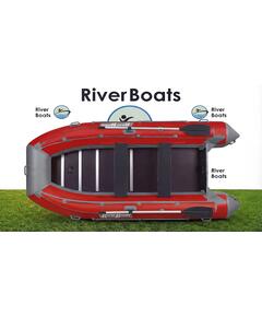 Надувная лодка RiverBoats RB 390 Киль с фальшбортом (серо-красный)