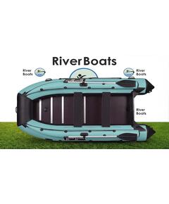 Надувная лодка RiverBoats RB 410 Киль с фальшбортом (черно-тиффани)