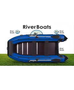 Надувная лодка RiverBoats RB 430 Киль с фальшбортом (черно-синий)