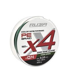 Шнур RUZZA X4 150м Moss Green 0,10мм 4,6кг/10lb