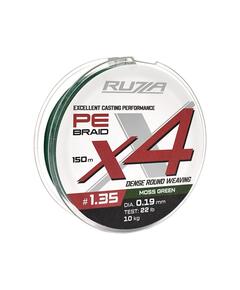 Шнур RUZZA X4 150м Moss Green 0,19мм 10кг/22lb