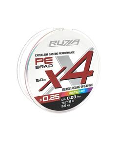Шнур RUZZA X4 150м Multicolor 0,08мм 3,6кг/8lb