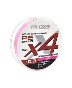 Шнур RUZZA X4 150м Pink 0,14мм 7,7кг/17lb