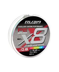 Шнур RUZZA X8 150м Multicolor 0,12мм 9,1кг/20lb