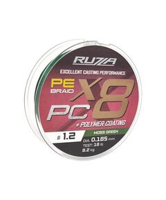 Шнур RUZZA X8 PC 150м Moss Green 0,185мм 8,2кг/18lb