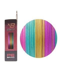 Шнур RUZZA X8 PC 150м Multicolor 0,185мм 8,2кг/18lb