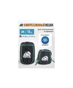 Мешок компрессионный RSP BAG M черный, с зелеными ремнями