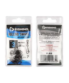 Застежка с вертлюгом F-FISHING Hooked Snap №3