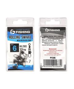 Застежка с вертлюгом F-FISHING Interlock Snap №6 