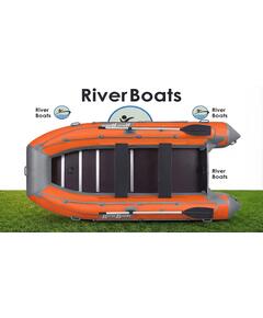 Надувная лодка RiverBoats RB 370 Киль с фальшбортом (серо-оранжевый)