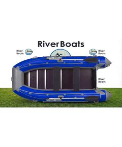Надувная лодка RiverBoats RB 370 Киль с фальшбортом (серо-синий)