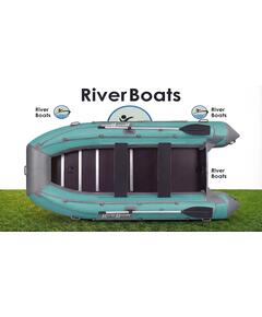 Надувная лодка RiverBoats RB 370 Киль с фальшбортом (серо-тиффани)