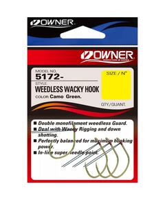 Крючок OWNER Weedless Wacky Hook green №1/0 4шт