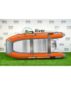 Надувная лодка РИБ RiverBoats RB  470 Встроенный рундук (серо-оранжевый)