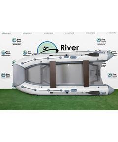 Надувная лодка РИБ RiverBoats RB  430 S Встроенный рундук (серо-белый)