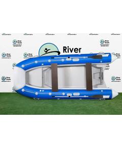 Надувная лодка РИБ RiverBoats RB  380 NEW Встроенный рундук (бело-синий)